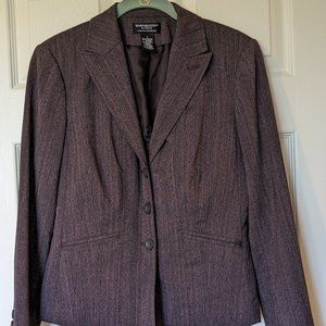 Purple Blazer with Subtle Pinstripe Print